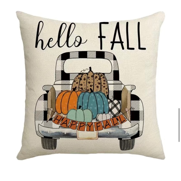 Set of 2 Hello Fall Gnome Plaid Throw Pillow Covers - Picture 2 of 3